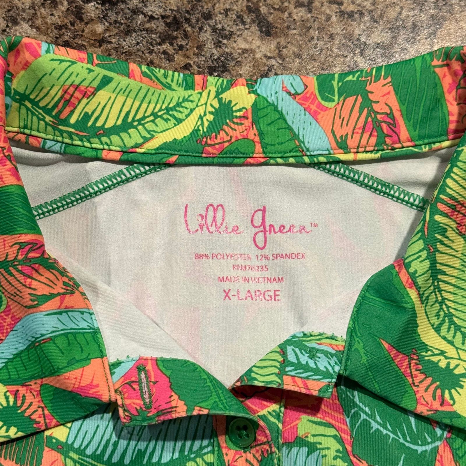Other Lillie Green Golf Polo Top Tropical Resort Coastal Preppy XL Size XL / US 12-14 / IT 48-50 - 3 Thumbnail