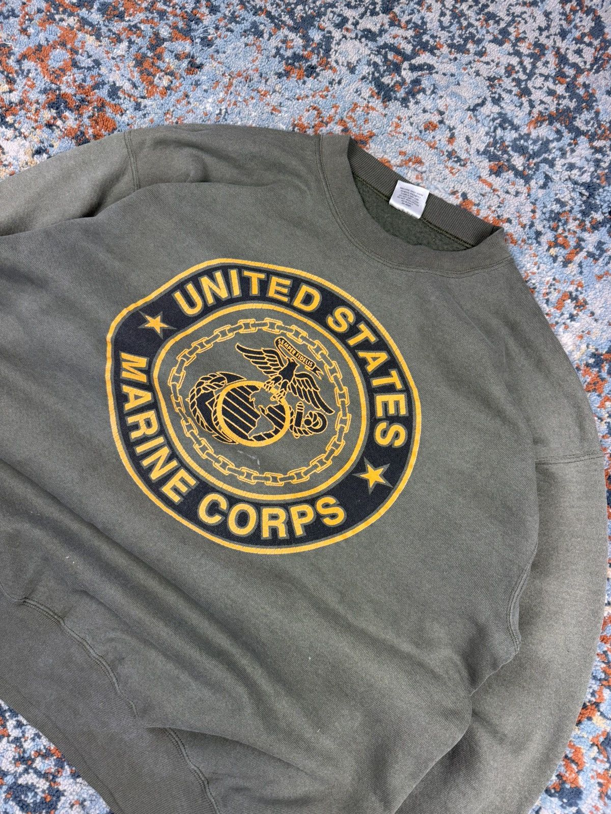 Vintage Vintage 90s United States Marine Corps USMC sweatshirt boxy Size US L / EU 52-54 / 3 - 5 Thumbnail