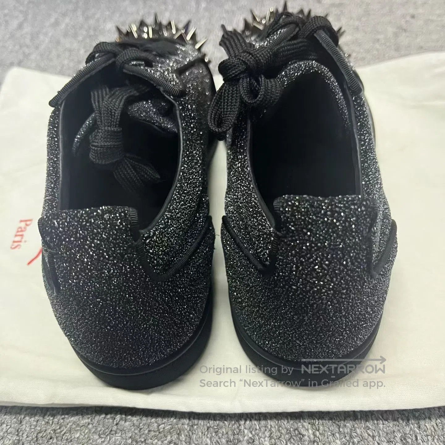 Christian Louboutin Christian Louboutin Black Leather Low-Top Sneakers. Size US 11 / EU 44 - 3 Thumbnail