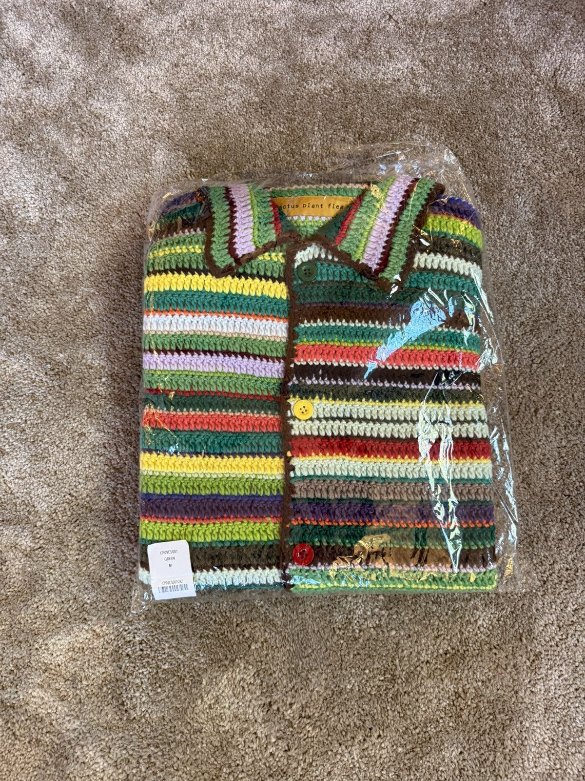 Cactus Plant Flea Market CPFM Crochet Knit Cardigan Sz 2 (M) | Grailed
