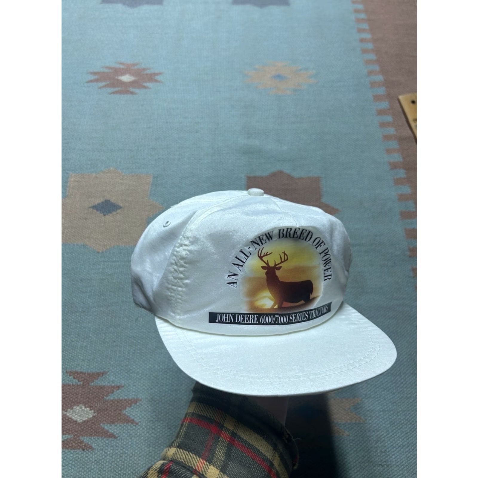 John Deere VINTAGE John Deere SnapBack hat cap Men Adjustable White 6000/7000 tractor farm deer SnapBack Hat Mens Size ONE SIZE - 2 Thumbnail