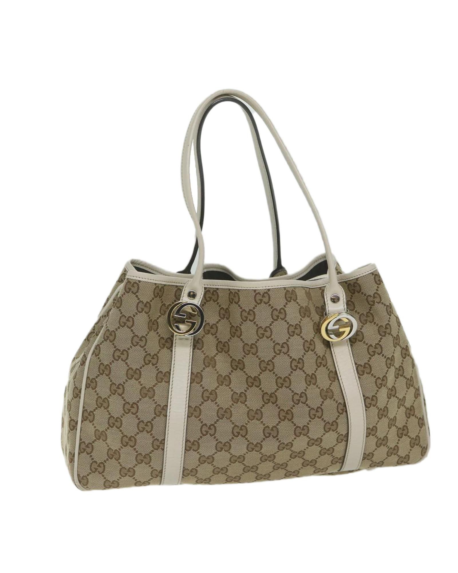 image of Gucci Gg Canvas Twins Tote Bag With Dust Bag - Beige, Women's