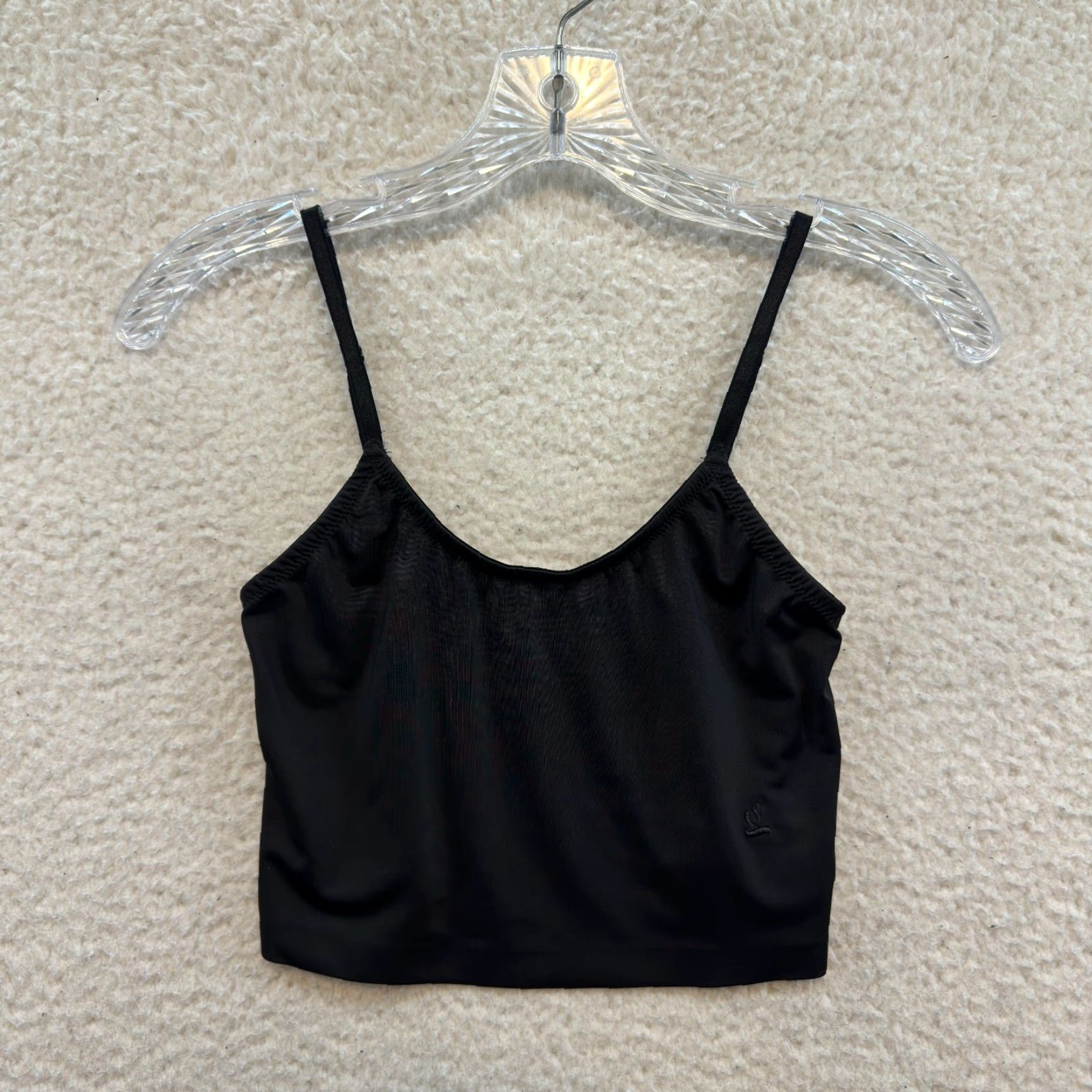 Vintage Glowny Camisole Tank Top XS Black Slinky Stretch Basic Women's Tank XS S Small Black Camisole Size XS / US 0-2 / IT 36-38 - 2 Thumbnail