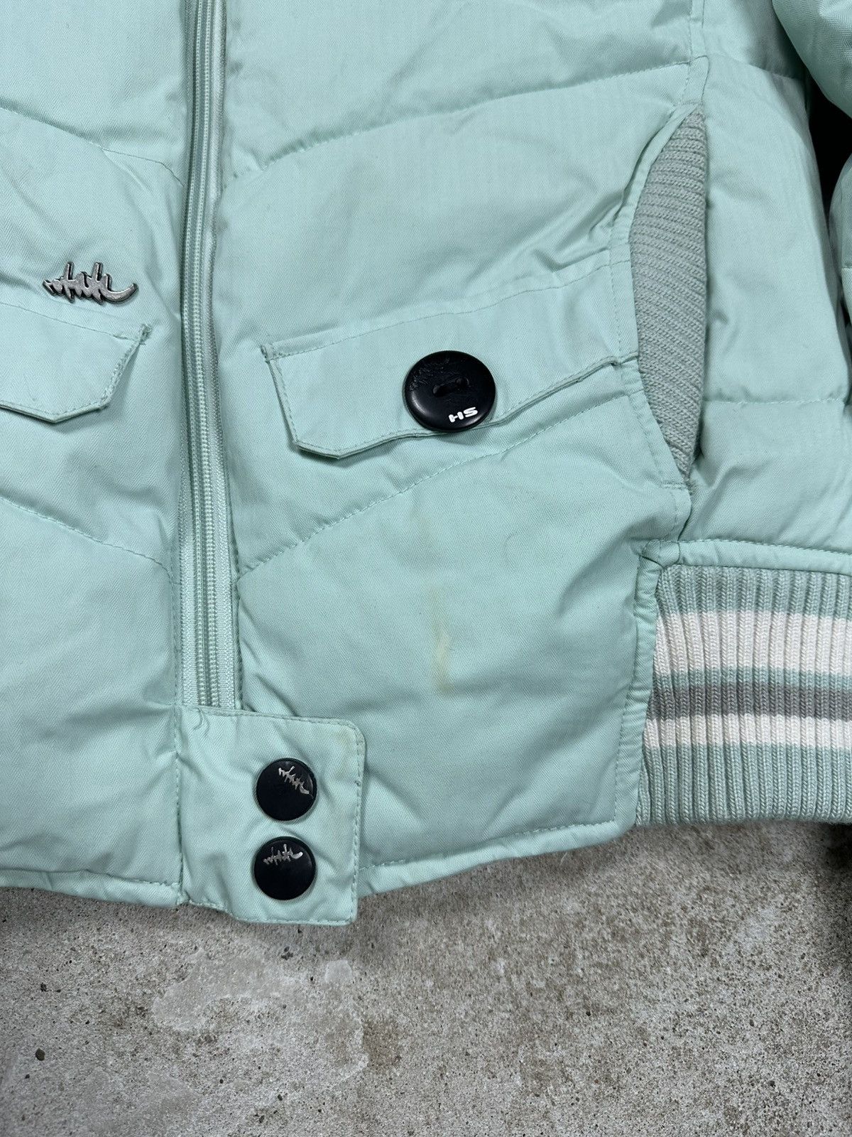 If Six Was Nine × Japanese Brand × Le Grande Bleu (L.G.B.) Vintage Y2K Faux Fur Bomber Mint Jacket Hooded Utility Size US S / EU 44-46 / 1 - 4 Thumbnail