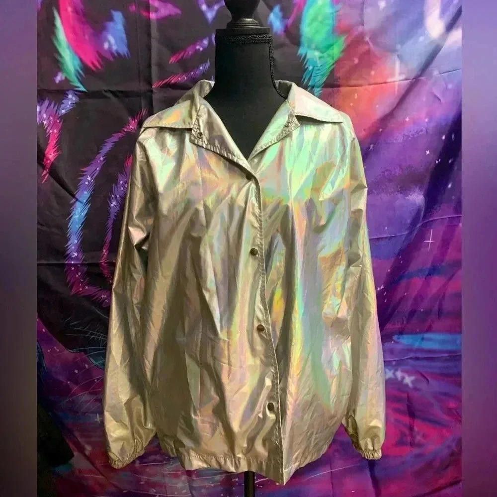 Designer Vintage Iridescent Casual Jacket Size M / US 6-8 / IT 42-44 - 1 Thumbnail