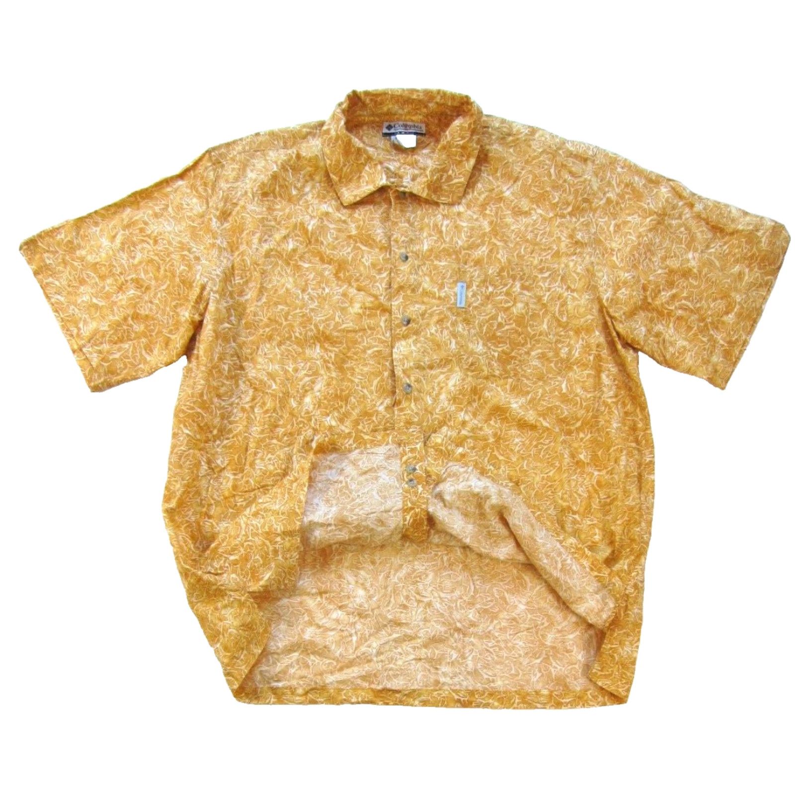Vintage Columbia Hawaiian Button-Up Shirt Men XL Yellow 100% Cotton Short Sleeve Fish Pattern Hawaiian Shirt Men XL Size US XL / EU 56 / 4 - 3 Thumbnail
