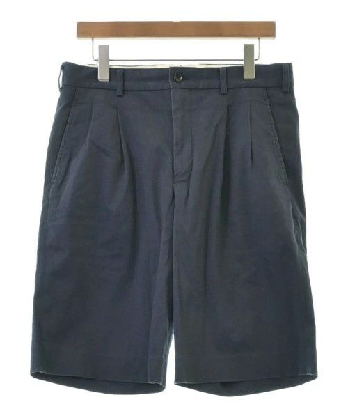 Comme des Garcons Homme Deux Shorts Cotton Plain Zip Fly Half Pants 2 Tuck Navy Blue Size US 33 - 1 Thumbnail