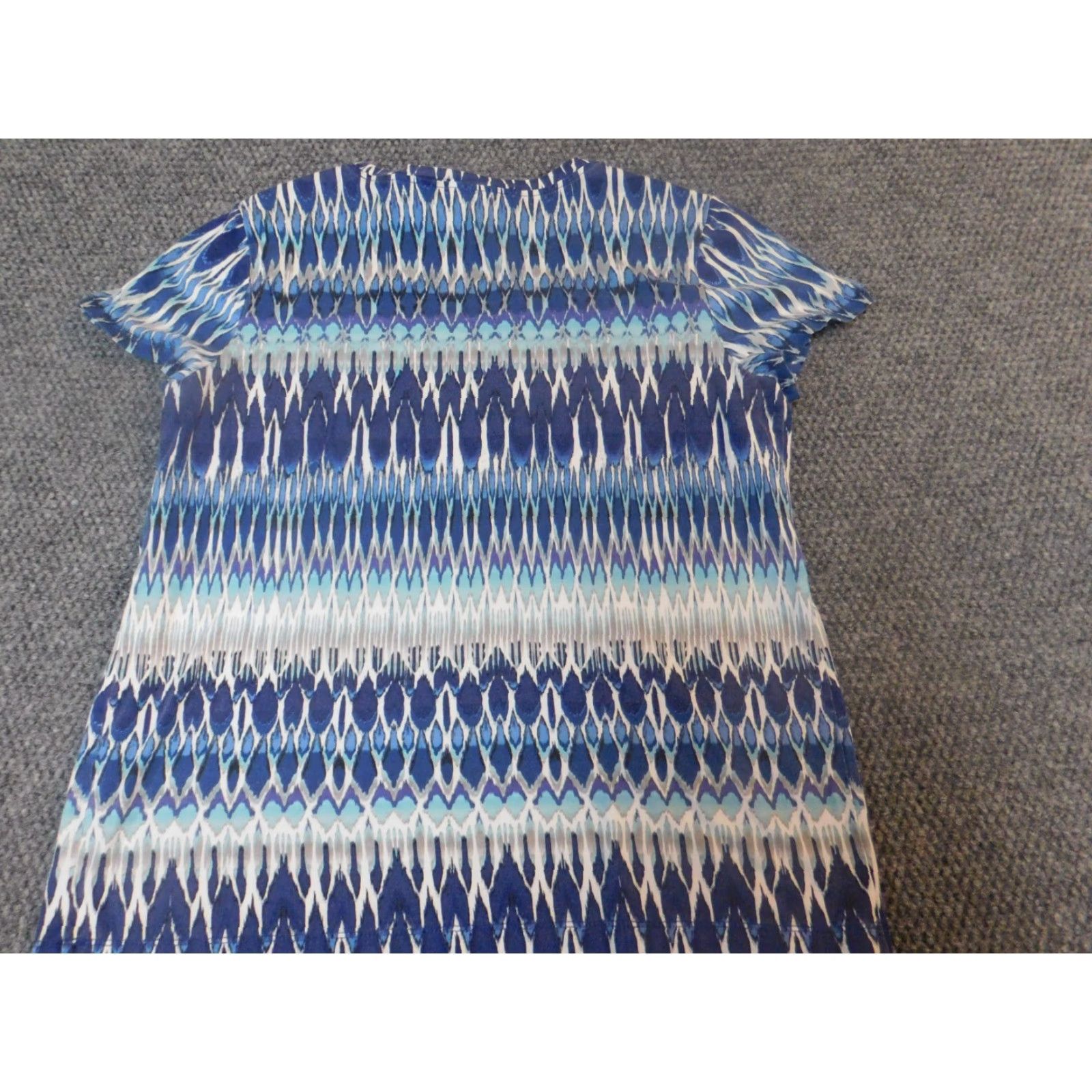 Vintage Chicos Shirt Womens Blue 1 Crew Neck Striped Stretch Blouse Casual Regular Buttons Long Sleeve Size XS / US 0-2 / IT 36-38 - 7 Thumbnail