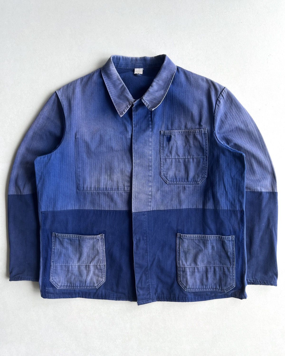 image of Vintage 1960S Repaired Hbt French Work Chore Jacket (L) in Blue, Men's (Size Large)