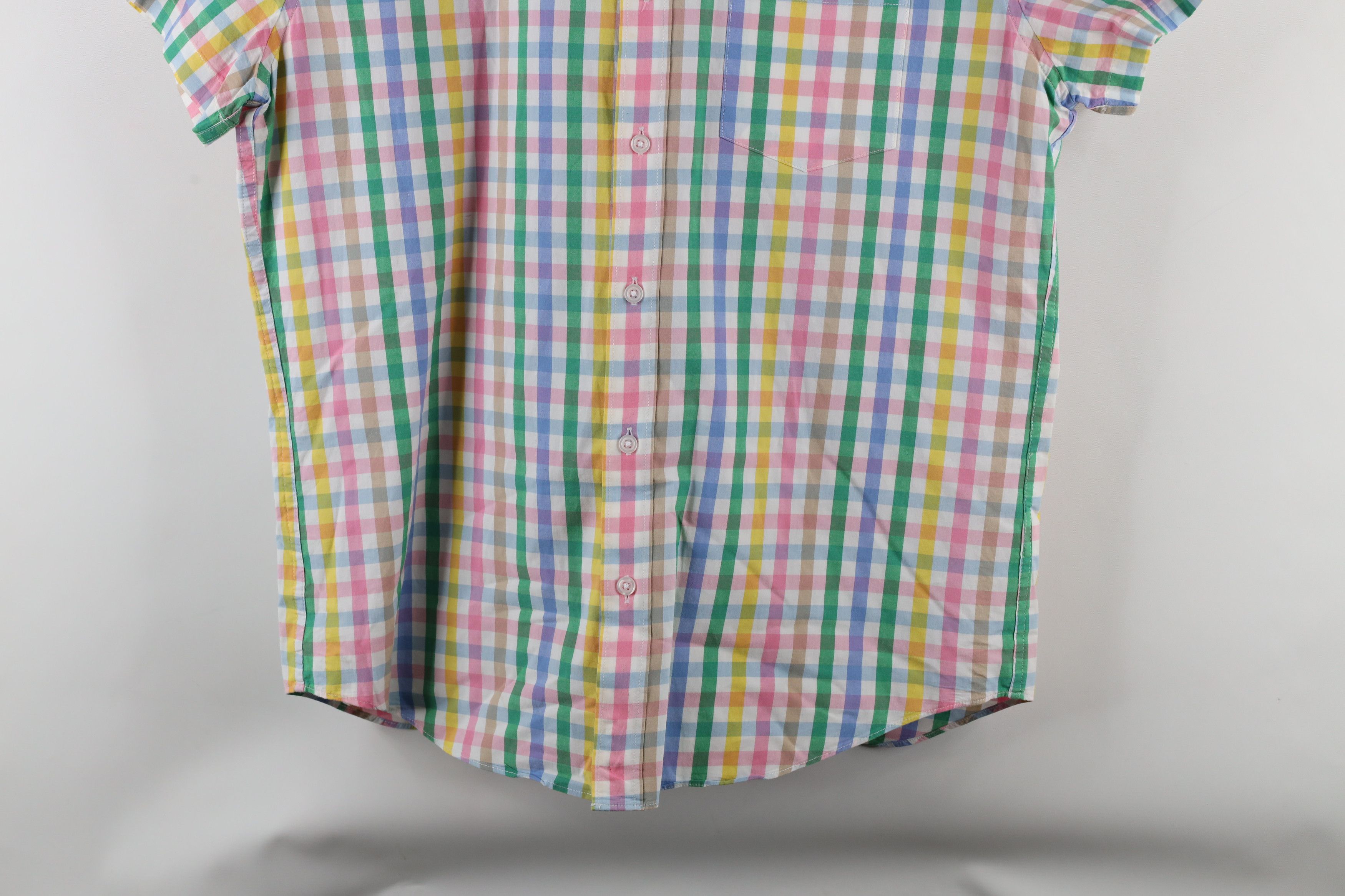 J.Crew × Vintage J Crew Wash Rainbow Plaid Short Sleeve Button Down Shirt Size US L / EU 52-54 / 3 - 3 Thumbnail