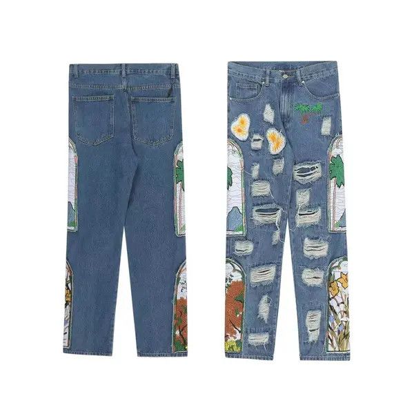 Japanese Brand Y2K Harajuku Patch Grunge Hip Hop Jeans Trousers Size US 34 / EU 50 - 4 Thumbnail