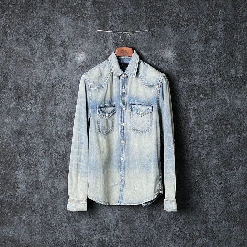 Amiri Amiri Sandblasted Cotton Denim Jacket Size US S / EU 44-46 / 1 - 1 Thumbnail