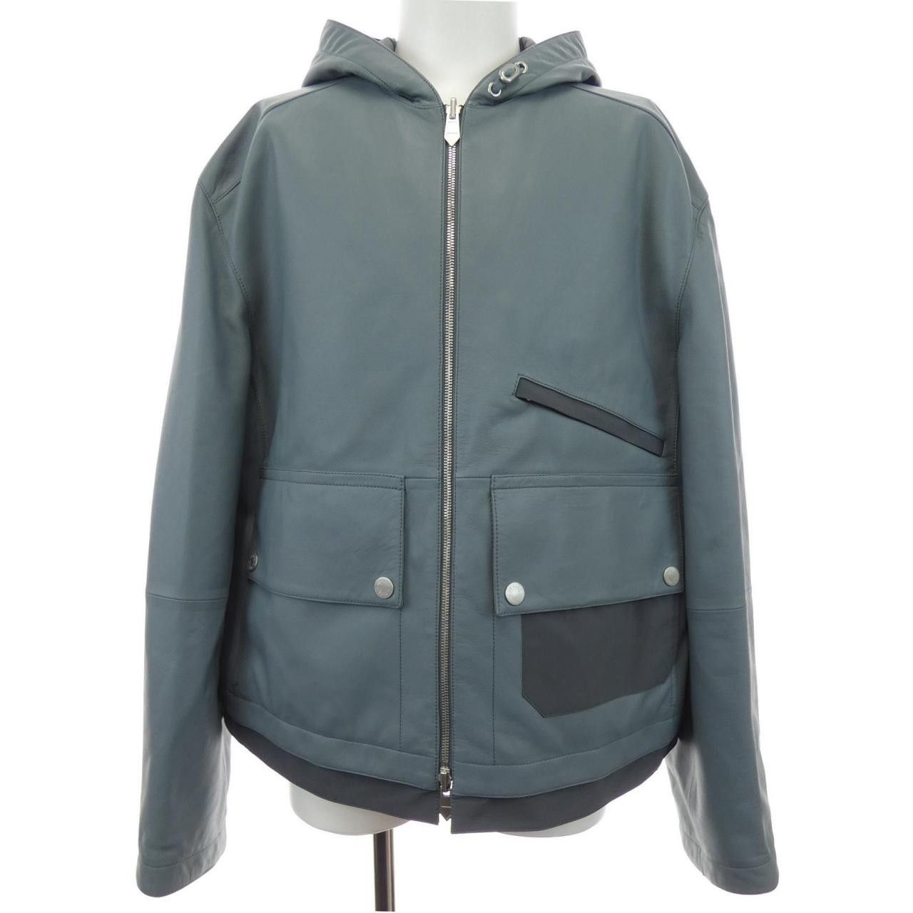 Hermes Hermes Hermes 553020HA Leather Jacket 48 Leather Outerwear DUTY FREE for USA Size ONE SIZE - 1 Thumbnail