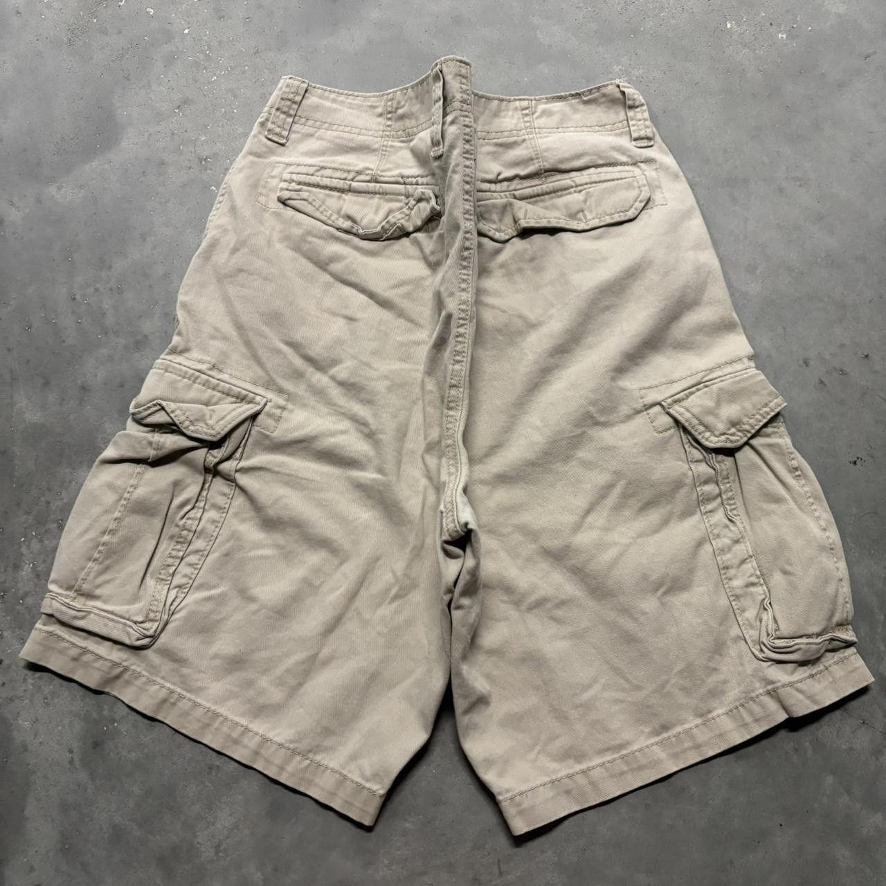 Japanese Brand × Vintage Crazy Vintage Y2K/2000s Baggy Cream Skater Style Cargo Shorts! Size US 36 / EU 52 - 5 Thumbnail