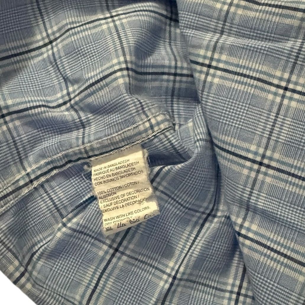 Izod IZOD Blue White Plaid Dress Shirt Lightweight Large Comfort Size US L / EU 52-54 / 3 - 3 Thumbnail