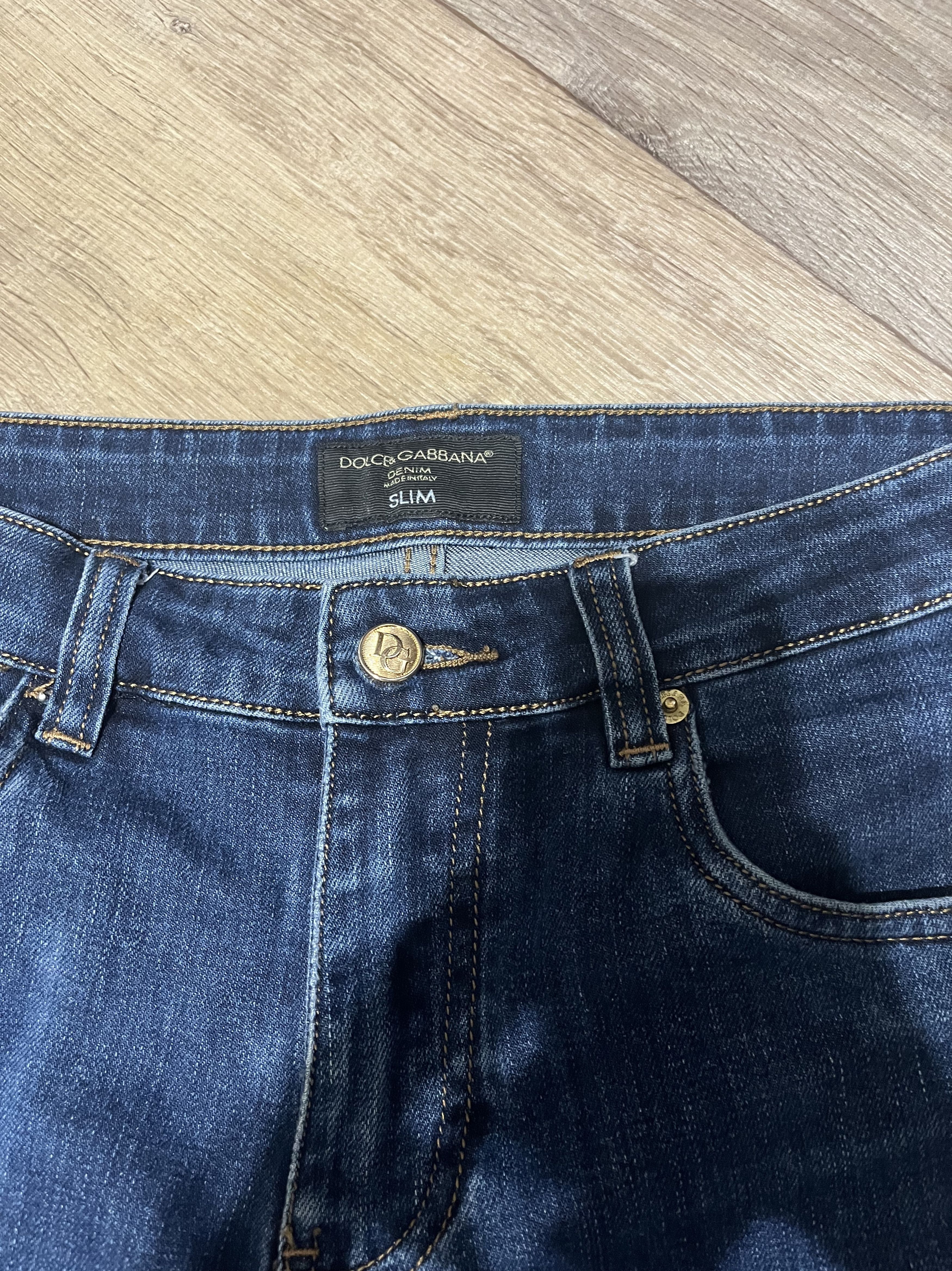 Dolce & Gabbana Dolce & Gabbana Slim Fit Dark Indigo Jeans DG21229 Size US 33 - 4 Thumbnail