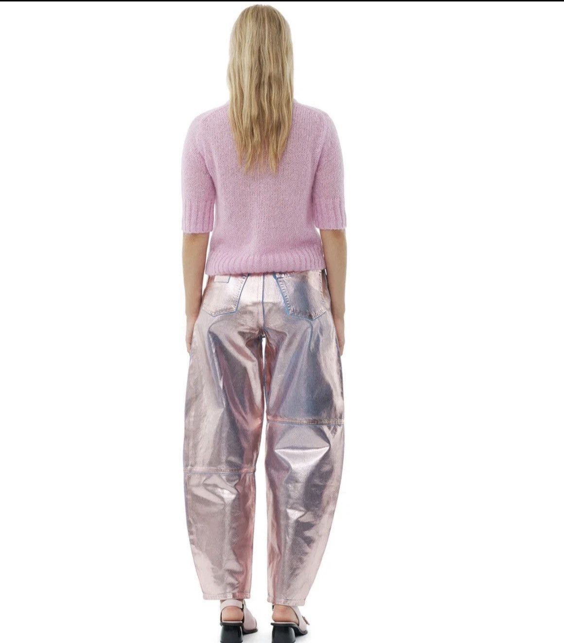 Ganni Ganni LILAC FOIL DENIM STARY Size 29" - 3 Thumbnail