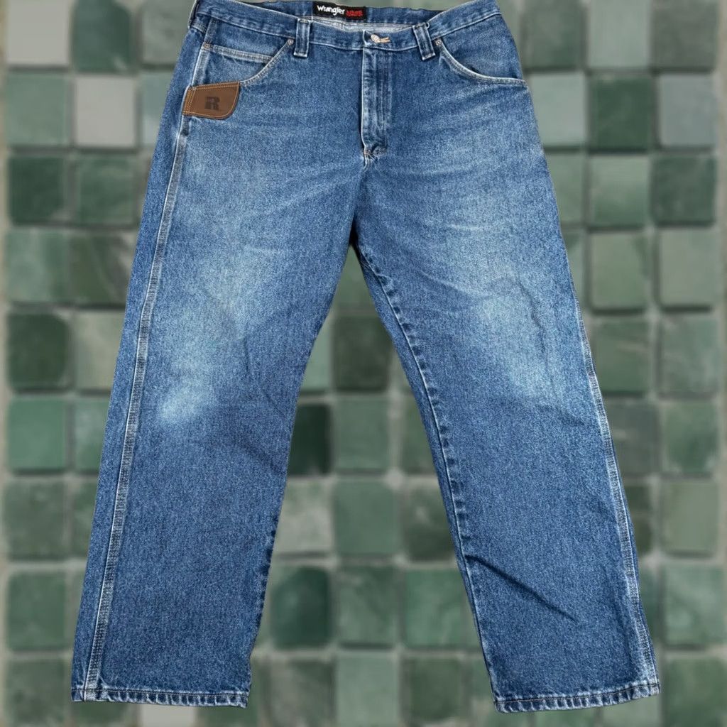 Wrangler VINTAGE Wrangler RIGGS Workwear Carpenter Jeans 38x29 Denim Blue Mens Jeans Straight 5-Pocket Medium Wash Outdoor Workwear Riggs Size US 38 / EU 54 - 1 Thumbnail