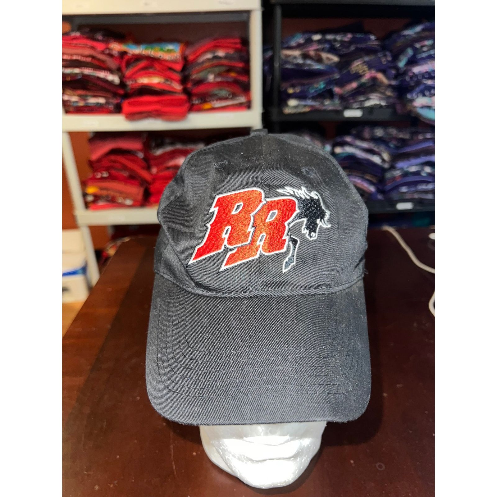 Vintage Roughriders Hat RR Black Graphic Baseball Cap Headwear Size ONE SIZE - 1 Thumbnail