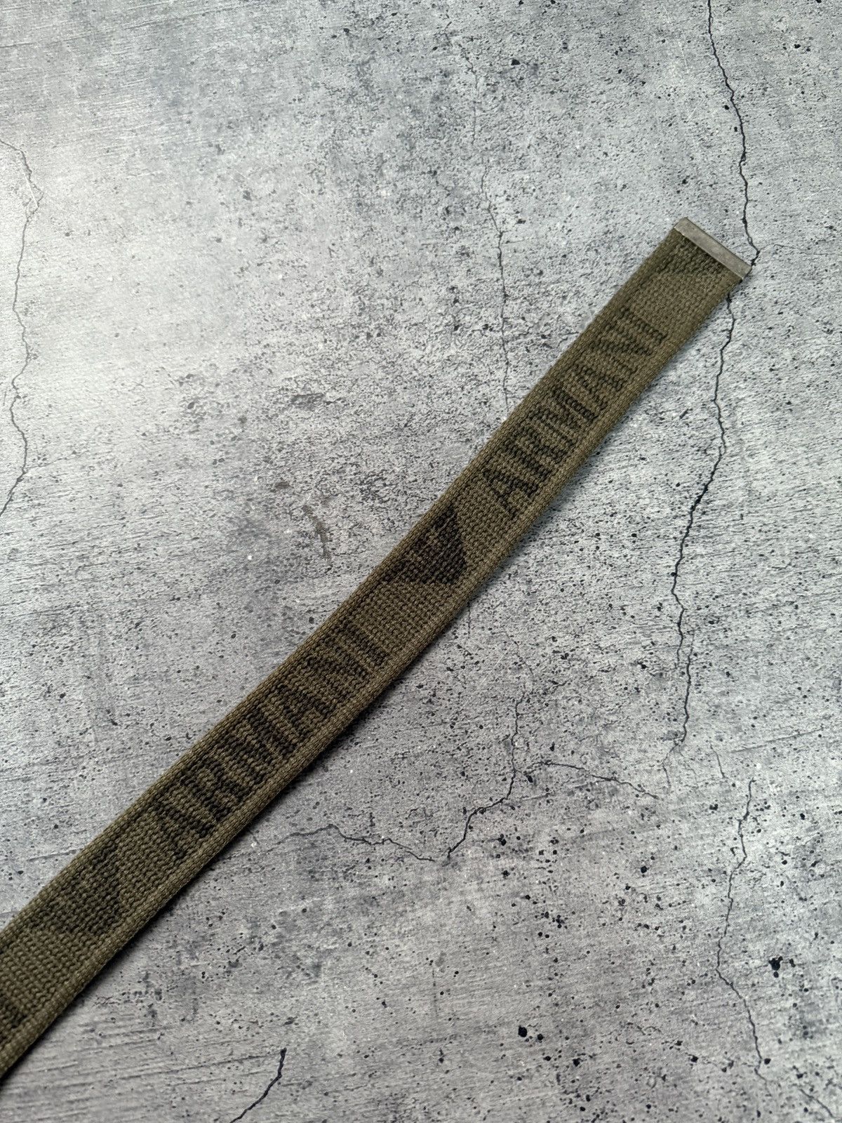 Armani Vintage Armani Distressed Belt Monogram Logo Metal Buckle Size ONE SIZE - 7 Thumbnail