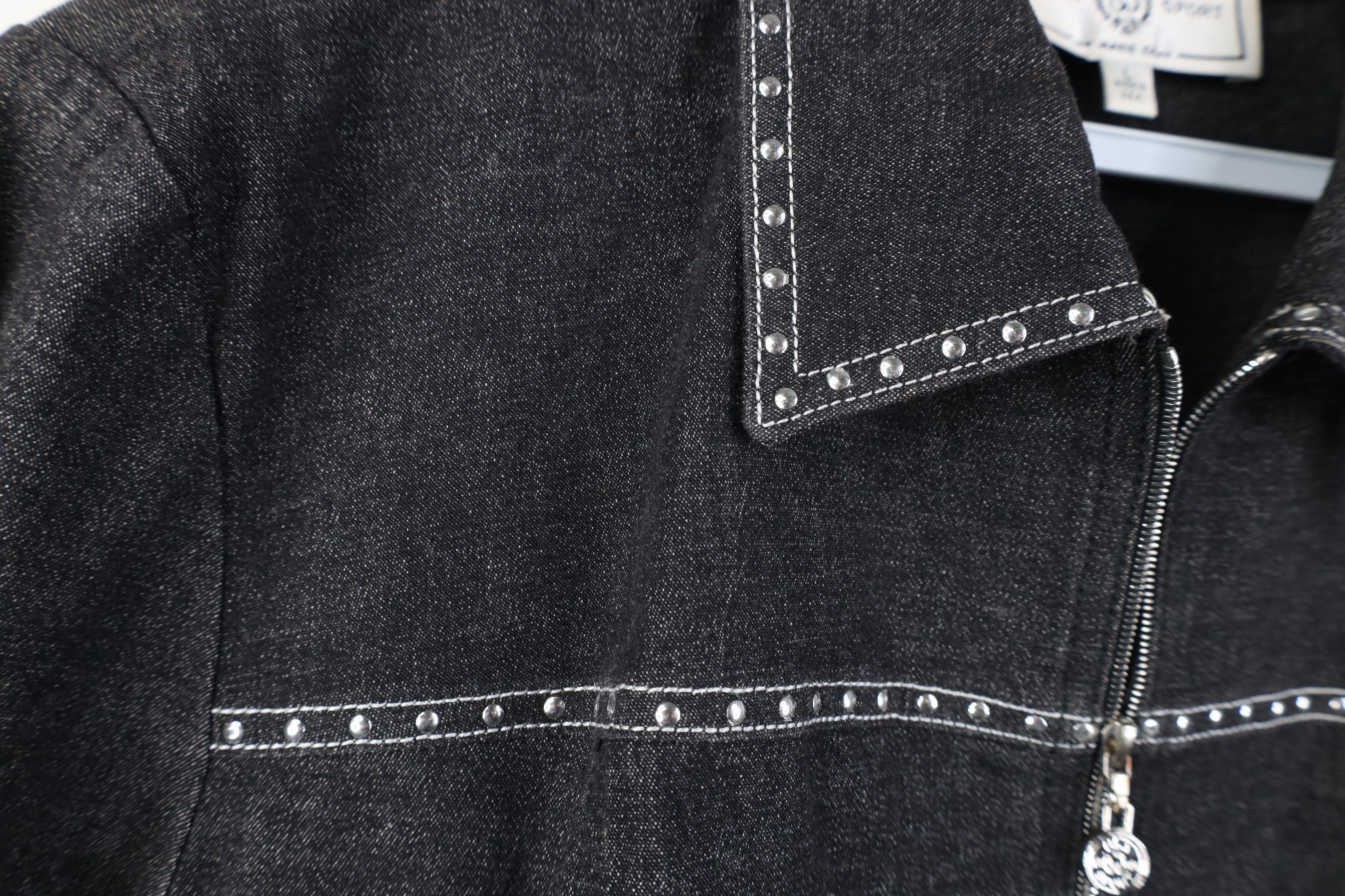 St. John Vintage 90s St John Sport Full Zip Denim Jacket Gray USA Size L / US 10 / IT 46 - 8 Thumbnail