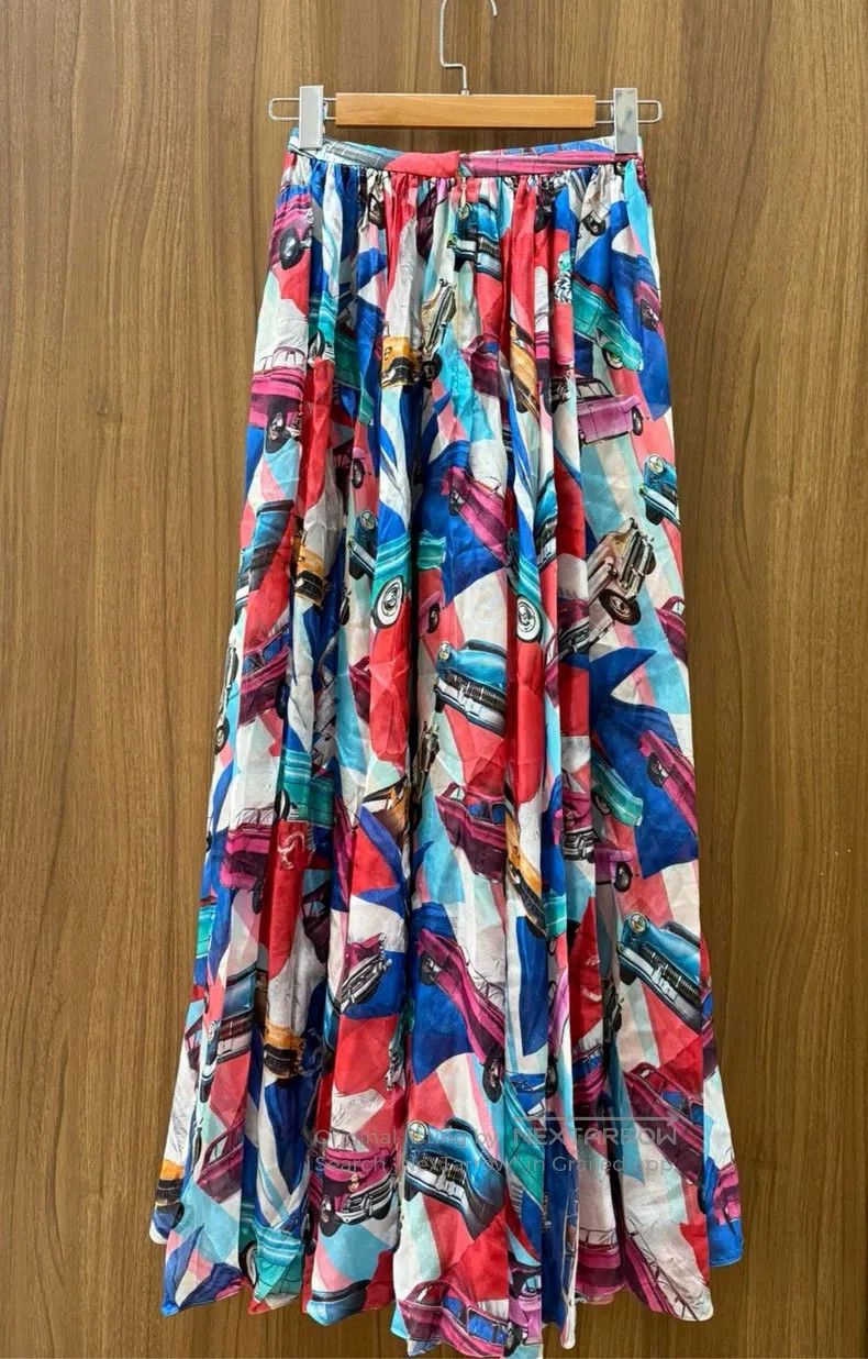 Chanel Chanel Retro racing pattern silk printed skirt Size 42" / US 20 - 2 Thumbnail