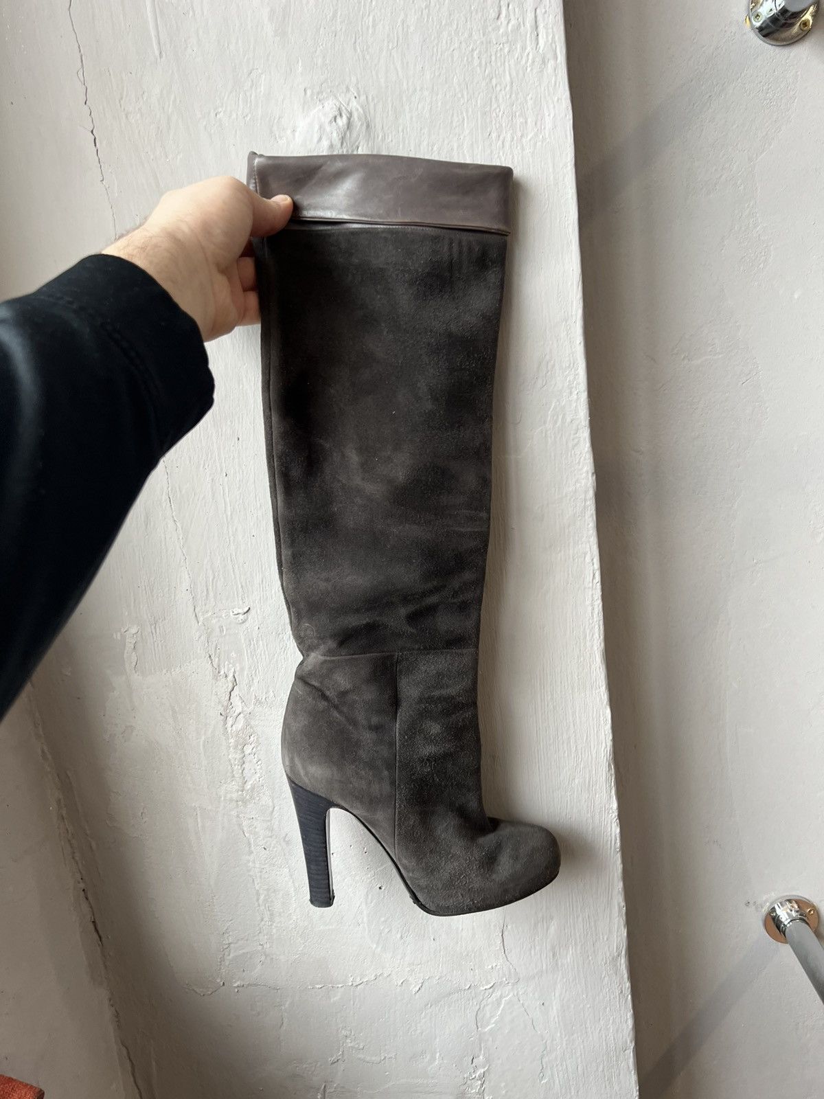 Dolce & Gabbana VINTAGE DOLCE&GABBANA ITALY WESTERN SUEDE KNEE BOOTS HEELS Size US 7 / IT 37 - 16 Thumbnail