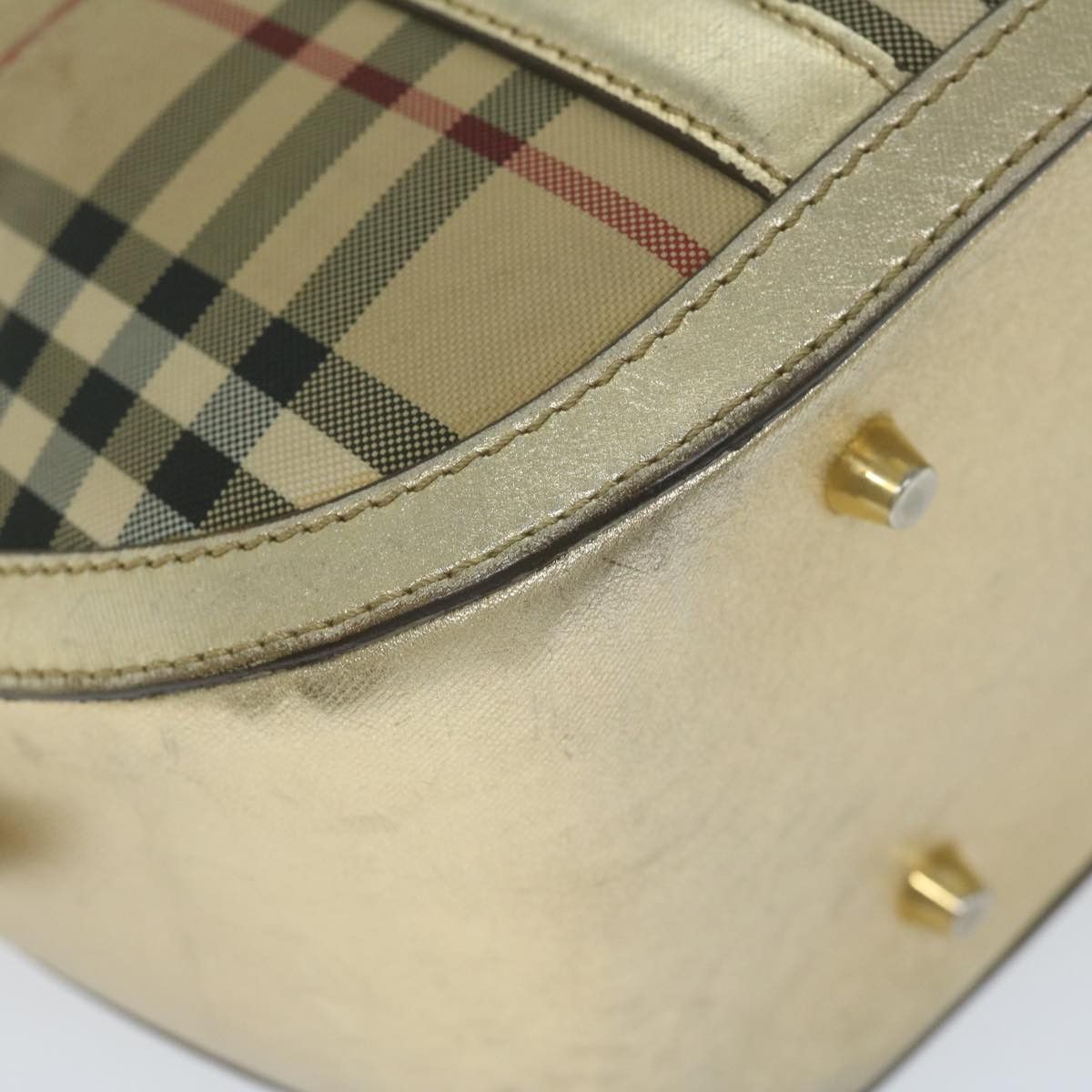 Burberry Burberry Nova Check Hand Bag Nylon Canvas Beige Size ONE SIZE - 16 Thumbnail