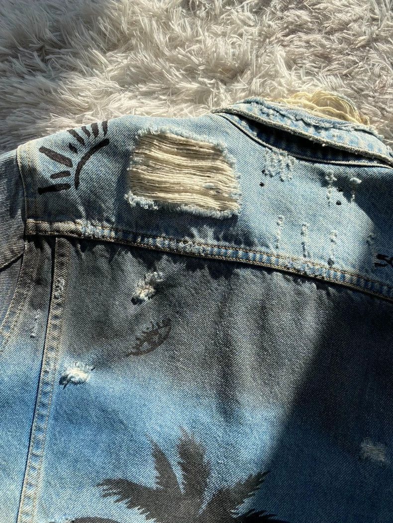 Amiri Amiri 18spalm coconut tree rendering destroys denim jacket- Size US S / EU 44-46 / 1 - 5 Thumbnail