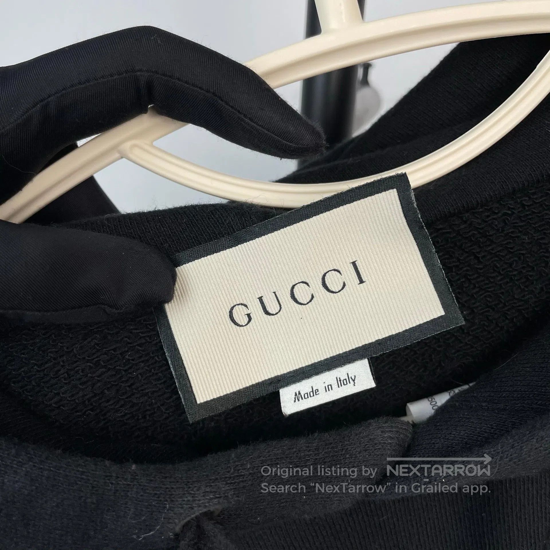 Gucci Guicci Black logo wolf embroidery cotton hooded sweatshirt Size US XS / EU 42 / 0 - 4 Thumbnail