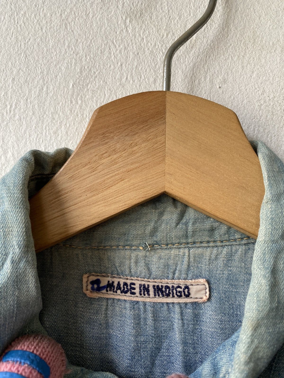 Indigo × Japanese Brand × Kapital Vintage 90s Japan Made In Indigo Spellout Design Shirt Size US M / EU 48-50 / 2 - 15 Thumbnail