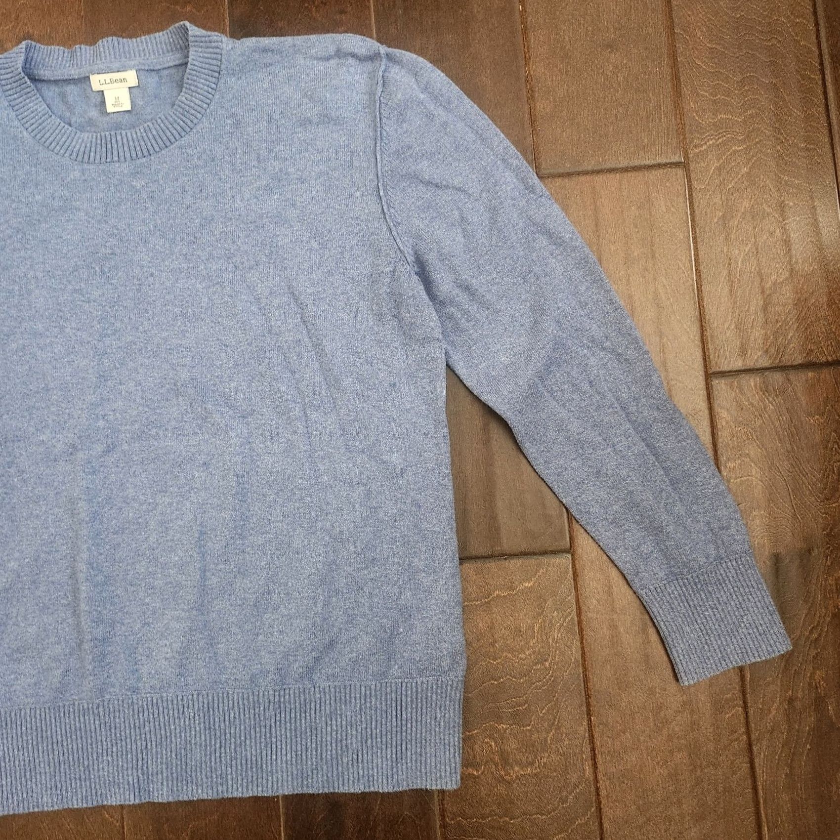 Vintage LL Bean Mens Blue Crewneck Sweater Medium Regular Knit Classic Casual Pullover Crew Neck Cotton Cashmere Knit Solid Long Sleeve Vintage No Size US M / EU 48-50 / 2 - 5 Thumbnail