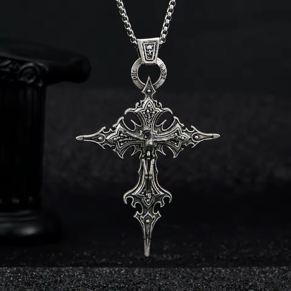 Japanese Brand Gothic Skeleton Cross Necklace Chain Size ONE SIZE - 7 Thumbnail
