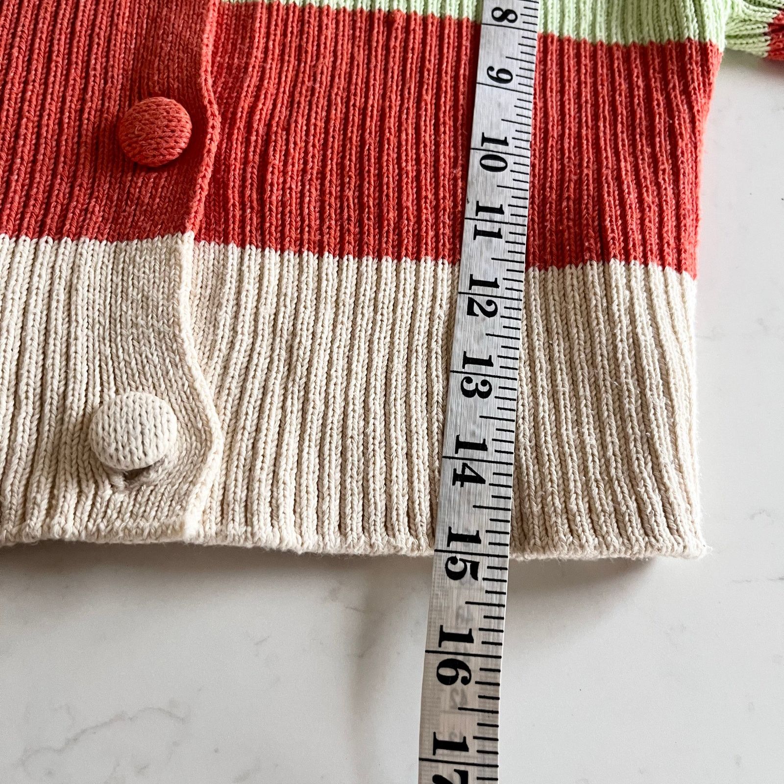 Zara Zara Colorblock Striped Ribbed Knit Cropped Cardigan Sweater Size S / US 4 / IT 40 - 7 Thumbnail