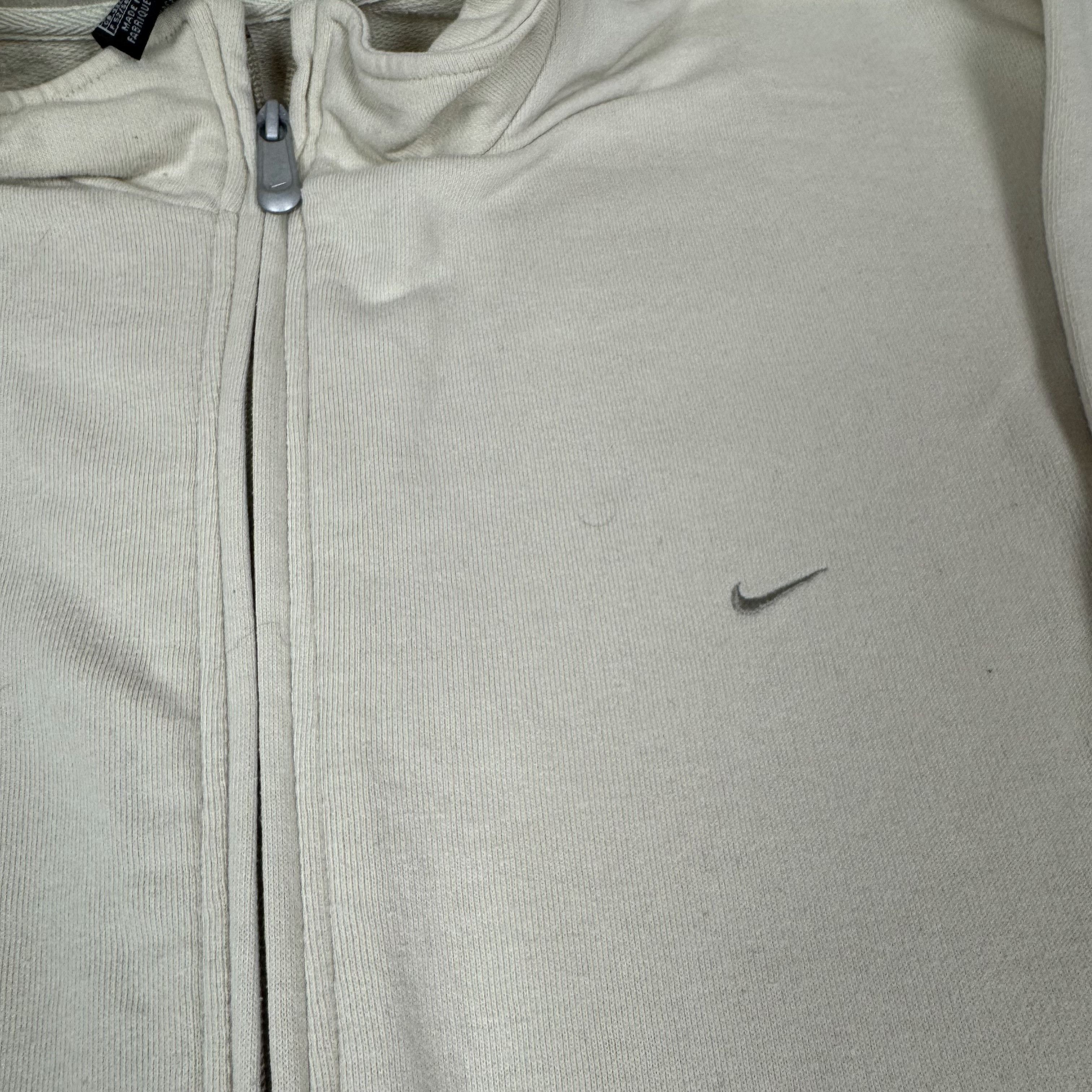 Nike × Vintage Nike Men's Beige Cotton Swoosh Pockets Full Zip Jacket Large Size US L / EU 52-54 / 3 - 3 Thumbnail