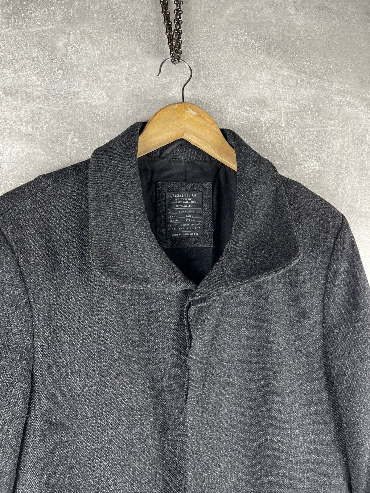 Allsaints Allsaints Co. Tailored Wool Coat Charcoal Gray Size 38 2010s Size US M / EU 48-50 / 2 - 6 Thumbnail