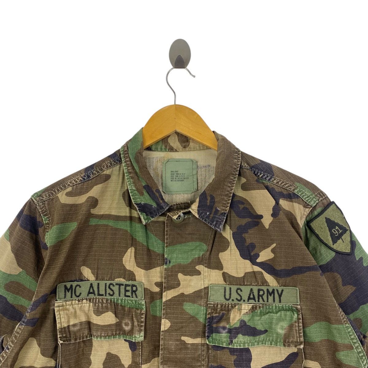 Vintage Vintage Combat Woodland Camouflage Shirt Mens Small Button Size US S / EU 44-46 / 1 - 2 Thumbnail