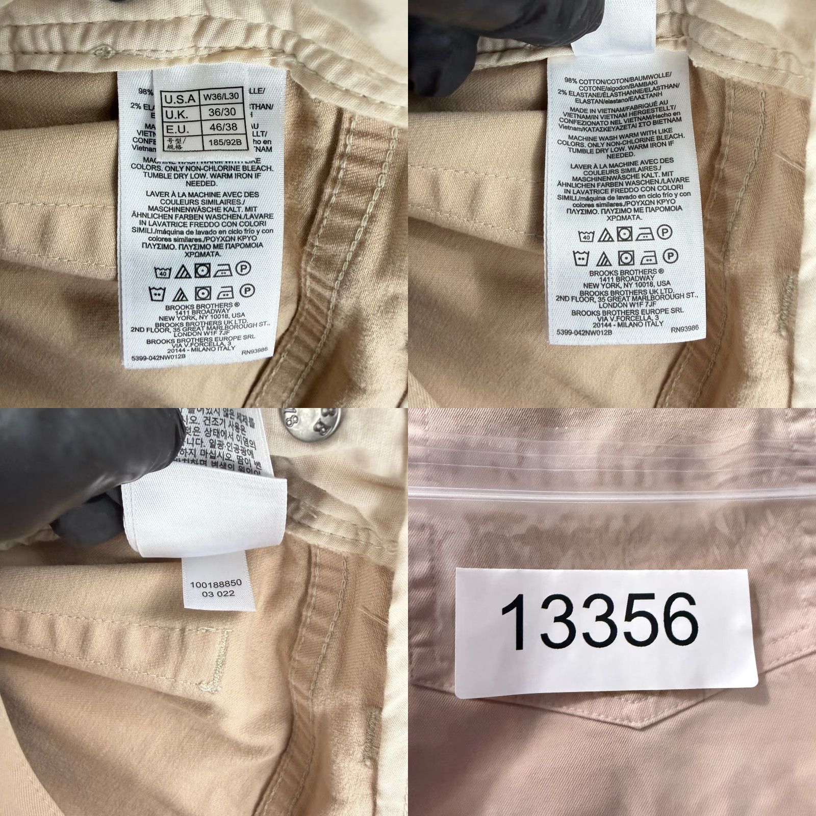 Brooks Brothers Brooks Brothers Chino Pant Mens Slim Beige Straight Leg Casual 34 Regular Wool? No, Cotton, Spandex Size US 32 / EU 48 - 9 Thumbnail