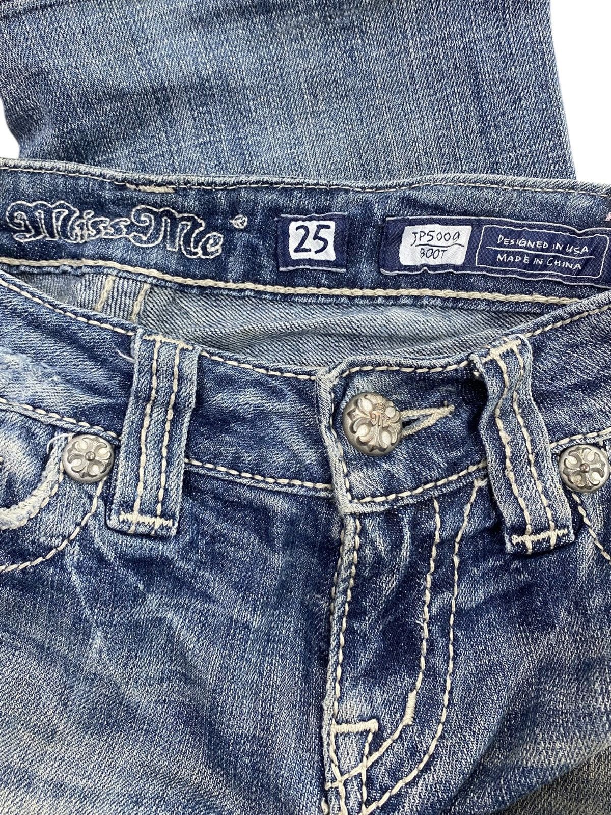 Other Japanese Brand Faded Blue Wash Style Flare Jeans Size US 26 / EU 42 - 10 Thumbnail