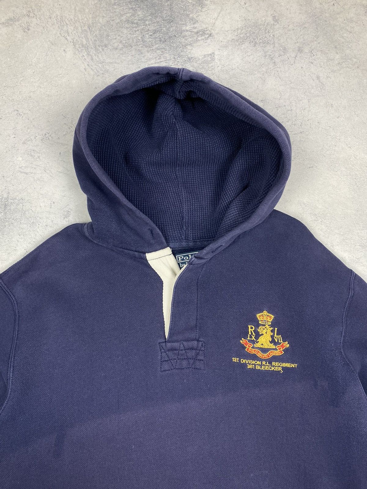 Polo Ralph Lauren Vintage 90s Polo Ralph Lauren Faded Blue Rugby Hoodie Size US L / EU 52-54 / 3 - 5 Thumbnail
