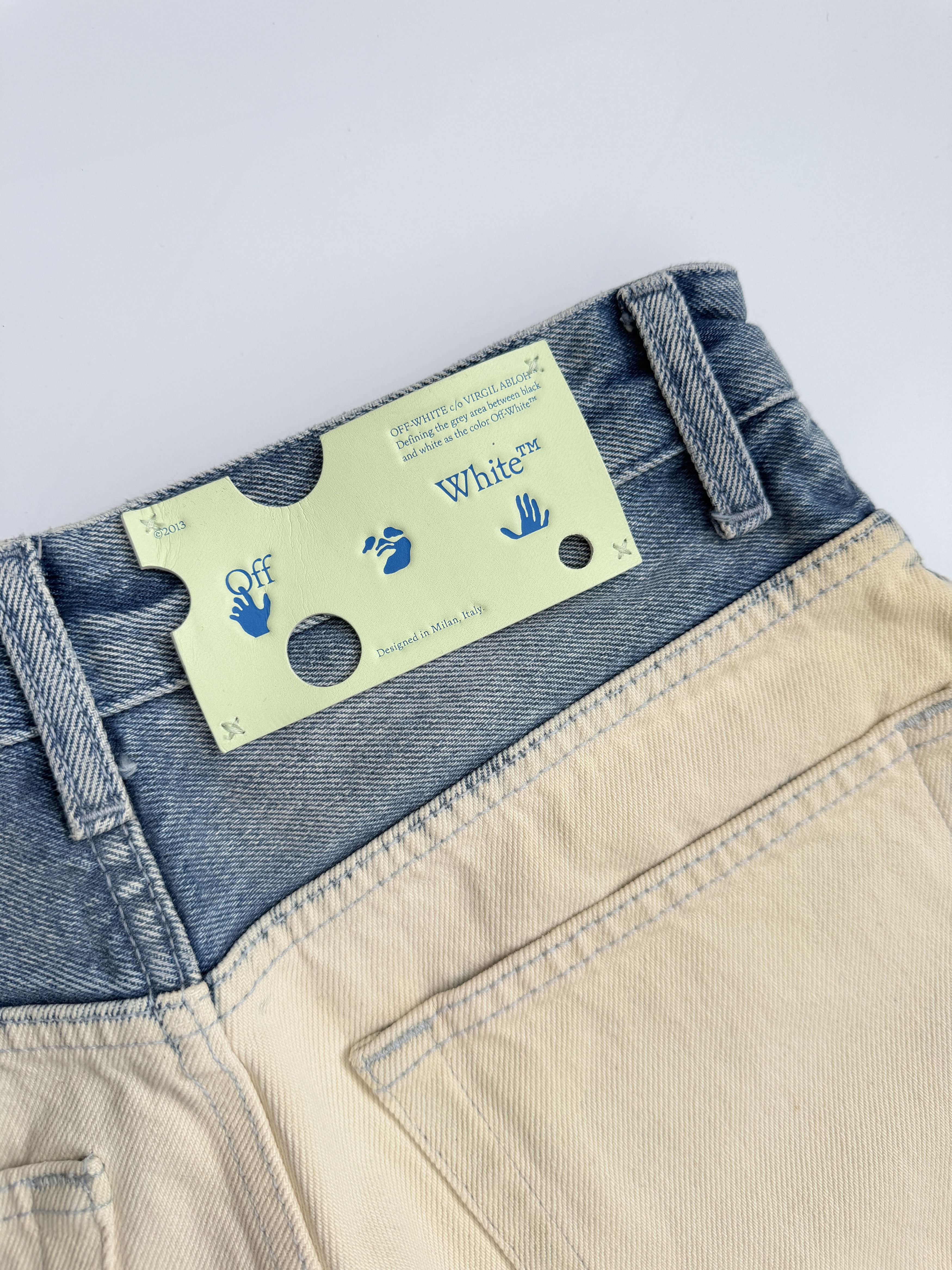 Off-White Degrade' Split Hem Straight Leg Jeans In Blue Size 26" / US 2 / IT 38 - 3 Thumbnail