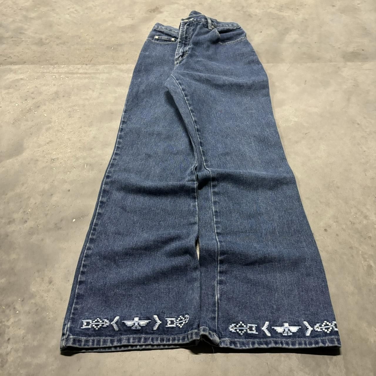 Japanese Brand × Vintage Crazy Vintage Y2K/2000s Grunge Medium Wash Bootcut Denim Jeans! Size US 32 / EU 48 - 3 Thumbnail