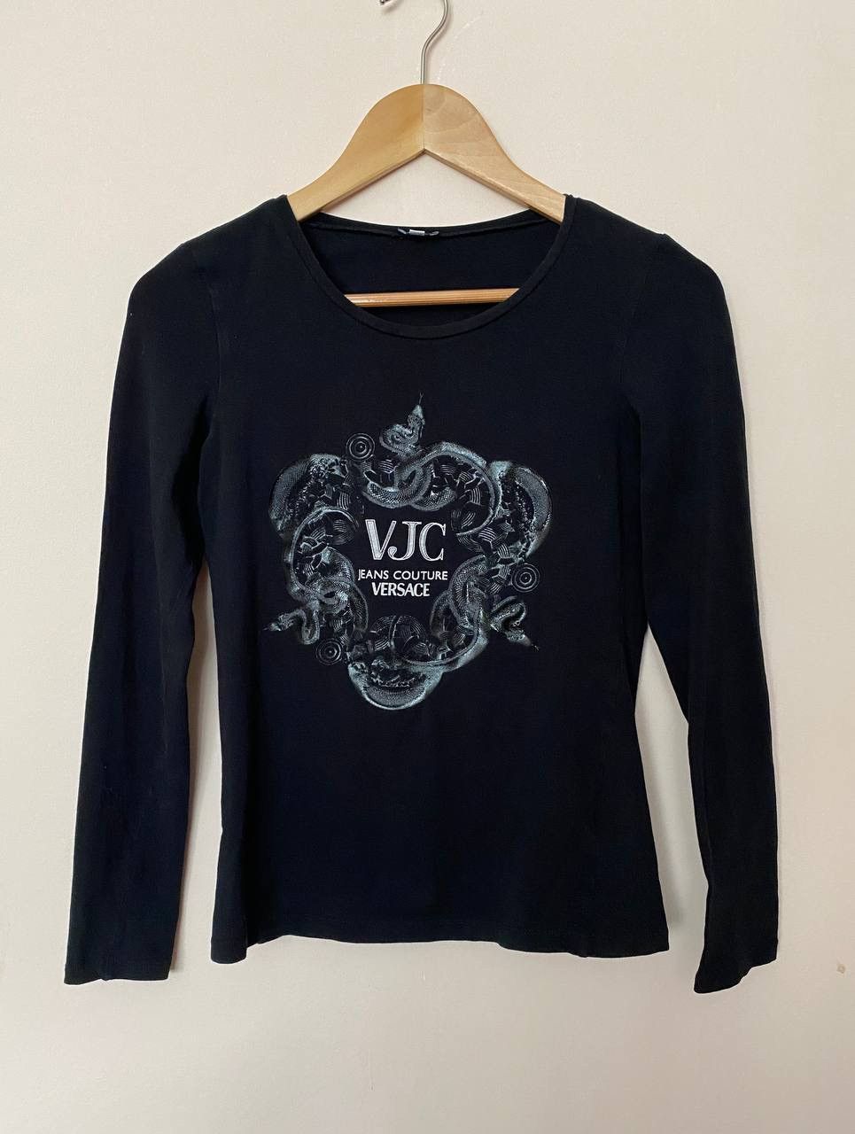 Versace × Versace Jeans Couture 🖤 Versace Jeans Couture Black Logo Top Not Used Size XS / US 0-2 / IT 36-38 - 1 Thumbnail