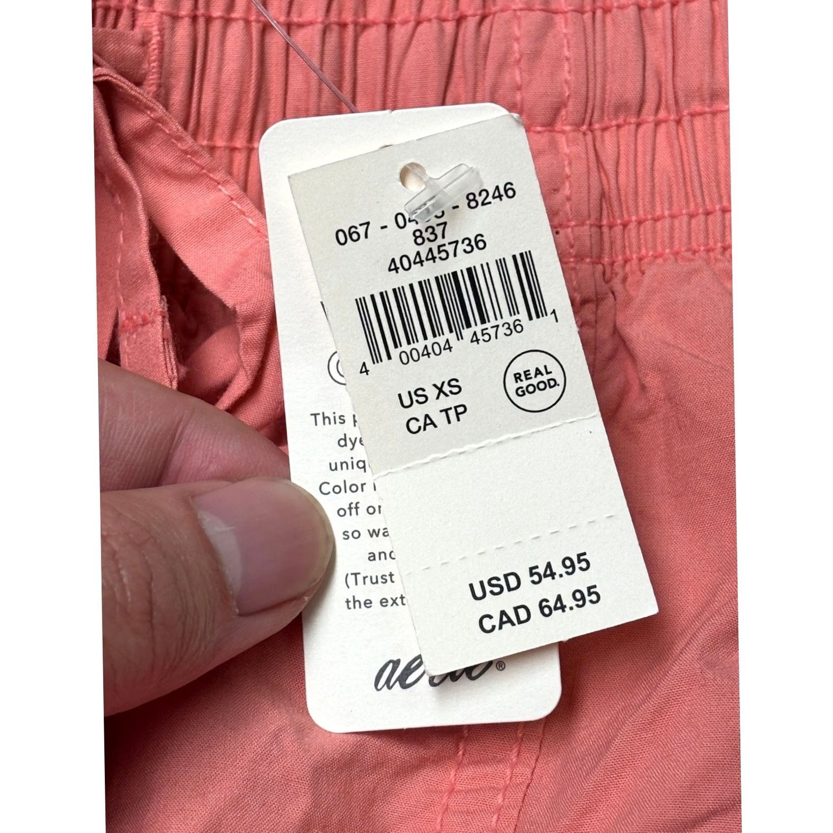Vintage NWT Aerie Coral Pink Wide Leg Cargo Pants XS W27 L31 Size 26" / US 2 / IT 38 - 3 Thumbnail