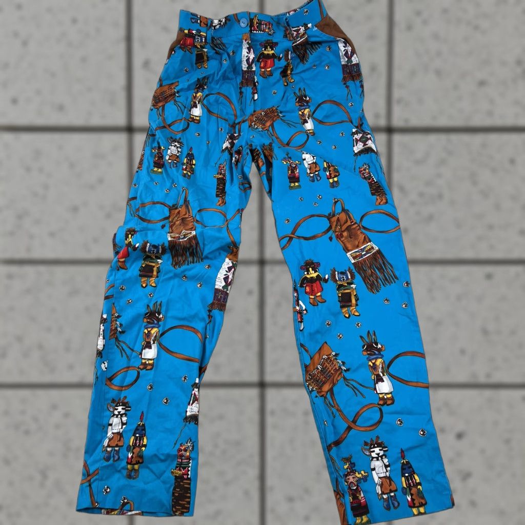Vintage VINTAGE Ali Miles Women Pants Western Navajo Boho Blue Size 12 USA Chino Good Condition Size 34" / US 12 / IT 48 - 1 Thumbnail
