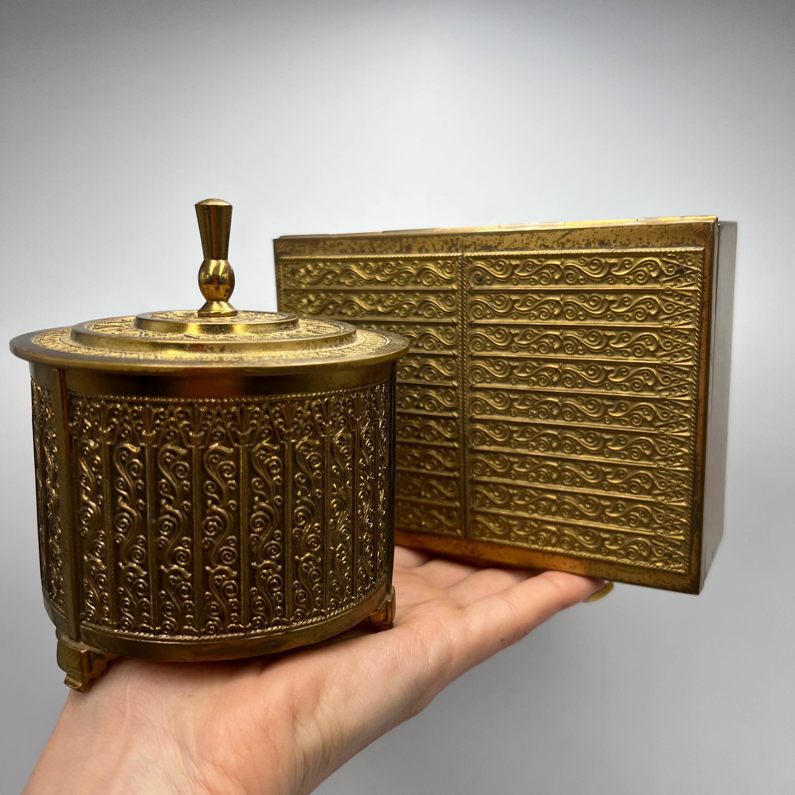 Vintage Erhard & Sohne Vintage Gilded Tin Metal Cigarette Box Set Size ONE SIZE - 1 Thumbnail