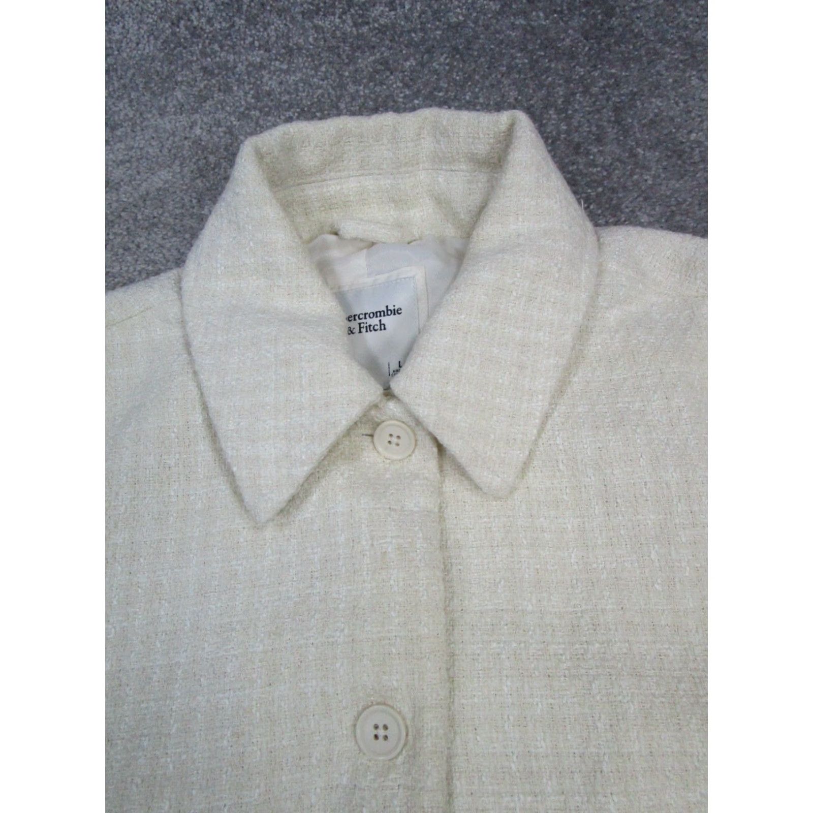 Abercrombie & Fitch Abercrombie & Fitch Jacket Womens Large Beige Button Up Size L / US 10 / IT 46 - 2 Thumbnail