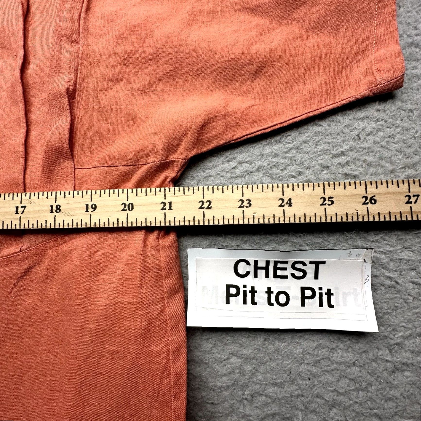 Marc O'Polo VINTAGE Marc O'Polo Shirt Womens Large Orange 100% Linen Button Up Short Sleeve Size L / US 10 / IT 46 - 4 Thumbnail
