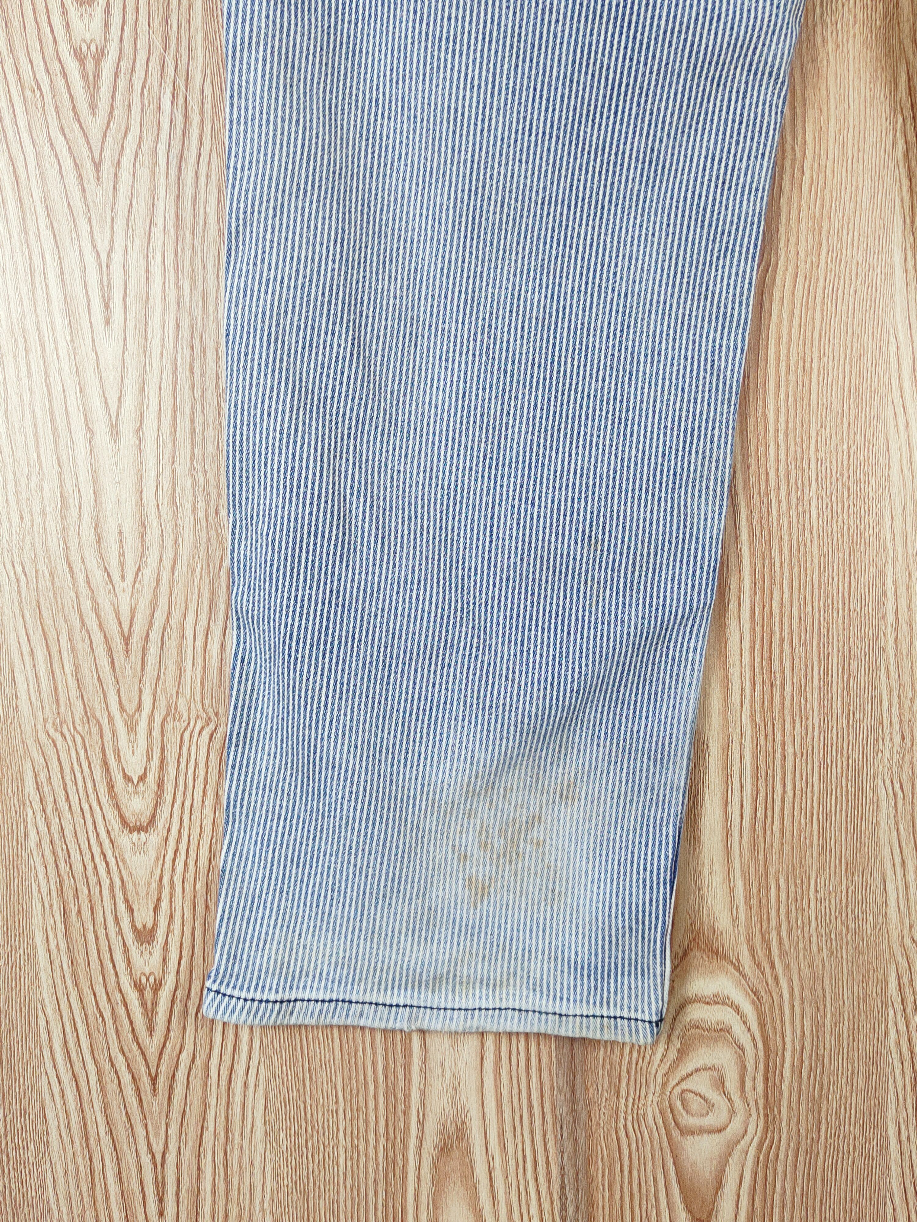 Japanese Brand B.C.Factory Blue Stripe Distressed Ripped Jeans #W599 Size US 34 / EU 50 - 9 Thumbnail
