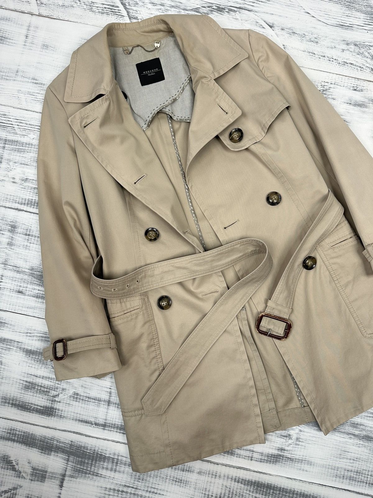 Weekend Max Mara Weekend Max Mara Double-Breasted Beige Trench Coat size 42 Size M / US 6-8 / IT 42-44 - 4 Thumbnail